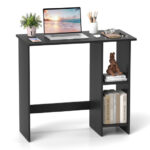 Compact Computer Desk with Adjustable Shelf and Space-Saving Design