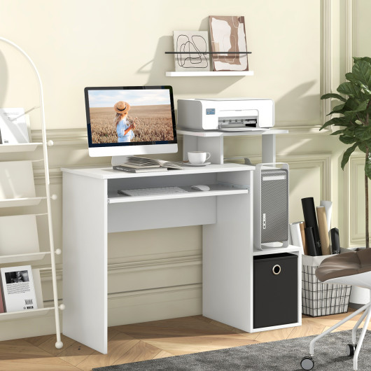 Compact Computer Desk with Keyboard Tray and Storage Solutions 8 Compact Computer Desk with Keyboard Tray and Storage Solutions - Image 8
