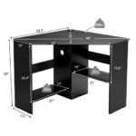 Compact Corner Computer Desk with Storage Shelves and Cable Management