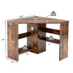 Compact Corner Computer Desk with Storage Shelves and Cable Management