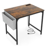 Compact Home Office Desk with Charging Station and Storage Options
