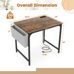 Compact Home Office Desk with Charging Station and Storage Options