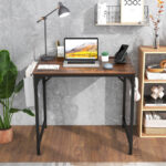Compact Home Office Desk with Charging Station and Storage Options