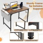 Compact Home Office Desk with Charging Station and Storage Options