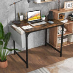 Compact Home Office Desk with Charging Station and Storage Options