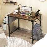 Compact Home Office Desk with Charging Station and Storage Options