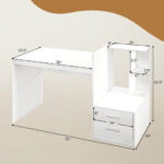 White Computer Desk with Bookshelf and Drawers for Home Office 11 White Computer Desk with Bookshelf and Drawers for Home Office