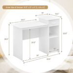 Modern White Computer Desk with Drawer and Adjustable Shelf 12 Modern White Computer Desk with Drawer and Adjustable Shelf