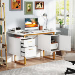 Floating Computer Desk with Dual Drawers and Storage Cabinet 8 Floating Computer Desk with Dual Drawers and Storage Cabinet