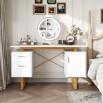 Floating Computer Desk with Dual Drawers and Storage Cabinet 9 Floating Computer Desk with Dual Drawers and Storage Cabinet