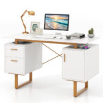 Floating Computer Desk with Dual Drawers and Storage Cabinet 11 Floating Computer Desk with Dual Drawers and Storage Cabinet