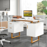 Floating Computer Desk with Dual Drawers and Storage Cabinet 13 Floating Computer Desk with Dual Drawers and Storage Cabinet