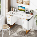 Floating Computer Desk with Dual Drawers and Storage Cabinet 14 Floating Computer Desk with Dual Drawers and Storage Cabinet