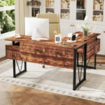 Rustic L-Shaped Desk with Storage, Power Outlets, and Drawers 9 Rustic L-Shaped Desk with Storage, Power Outlets, and Drawers