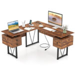 Rustic L-Shaped Desk with Storage, Power Outlets, and Drawers 11 Rustic L-Shaped Desk with Storage, Power Outlets, and Drawers