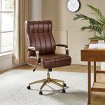 Conan Brown Leather Mid-Century Modern Ergonomic Executive Office Chair 7 Conan Brown Leather Mid-Century Modern Ergonomic Executive Office Chair