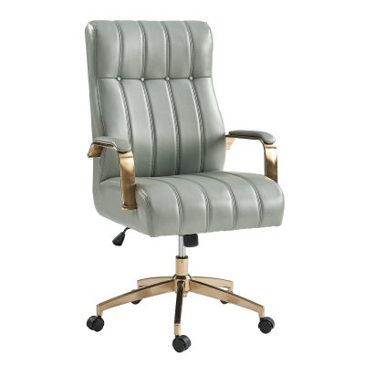 Conan Sage Leather Ergonomic Mid-Century Modern Executive Office Chair