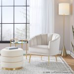 Cone 64 Contemporary Gold Metal and Linen Floor Lamp 9 Cone 64 Contemporary Gold Metal and Linen Floor Lamp