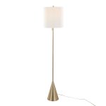 Cone 64 Contemporary Gold Metal and Linen Floor Lamp 11 Cone 64 Contemporary Gold Metal and Linen Floor Lamp