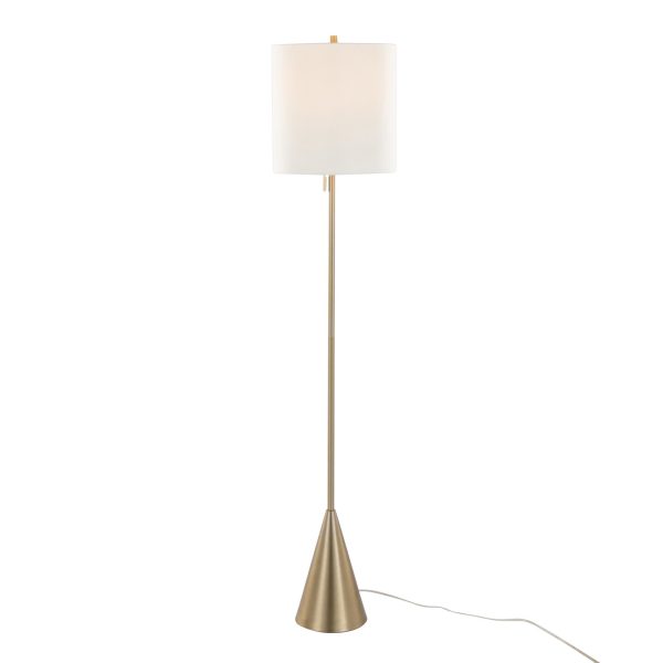 Cone 64 Contemporary Gold Metal and Linen Floor Lamp 2