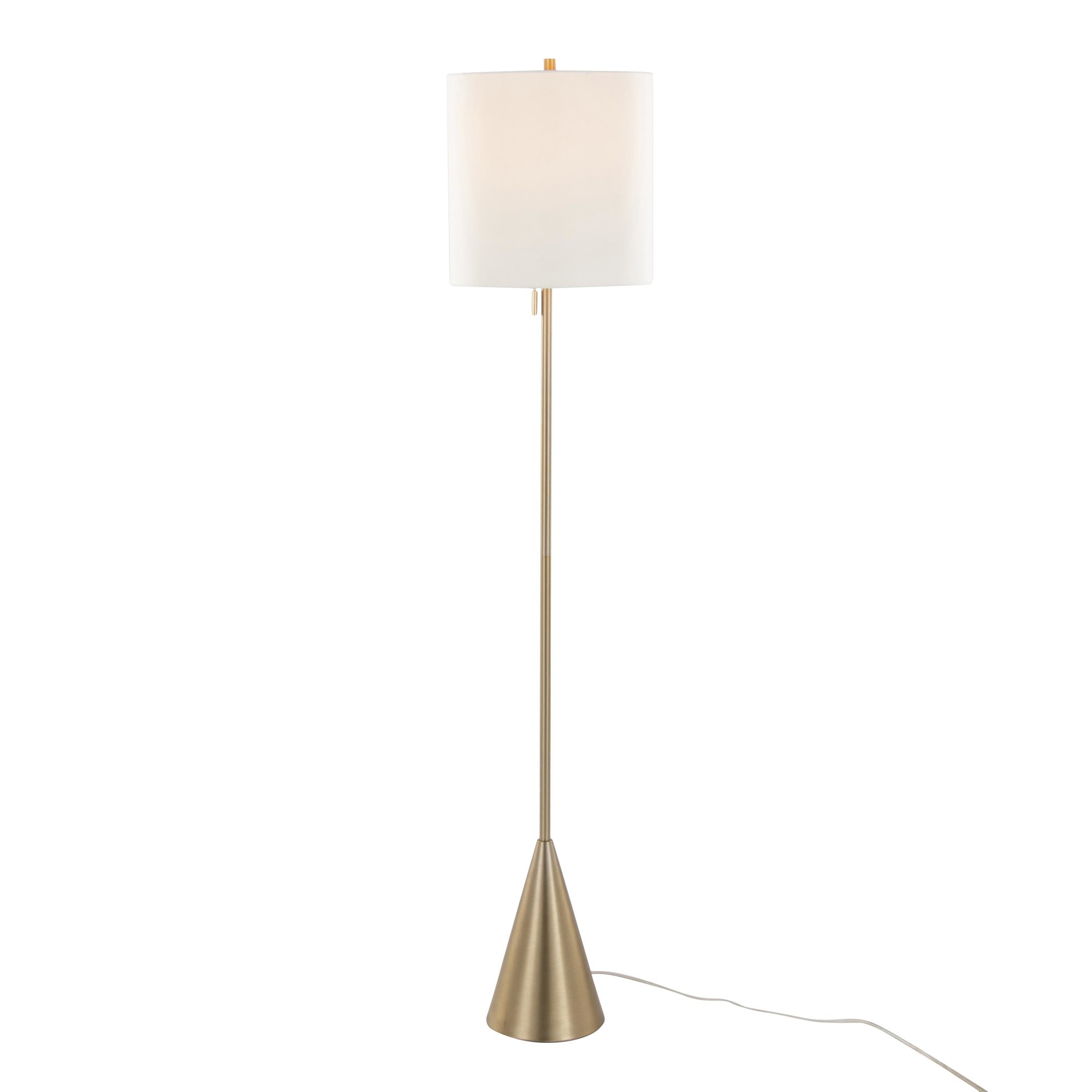 Cone 64 Contemporary Gold Metal and Linen Floor Lamp 3 Cone 64 Contemporary Gold Metal and Linen Floor Lamp - Image 3