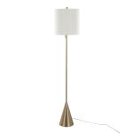 Cone 64 Contemporary Gold Metal and Linen Floor Lamp 12 Cone 64 Contemporary Gold Metal and Linen Floor Lamp