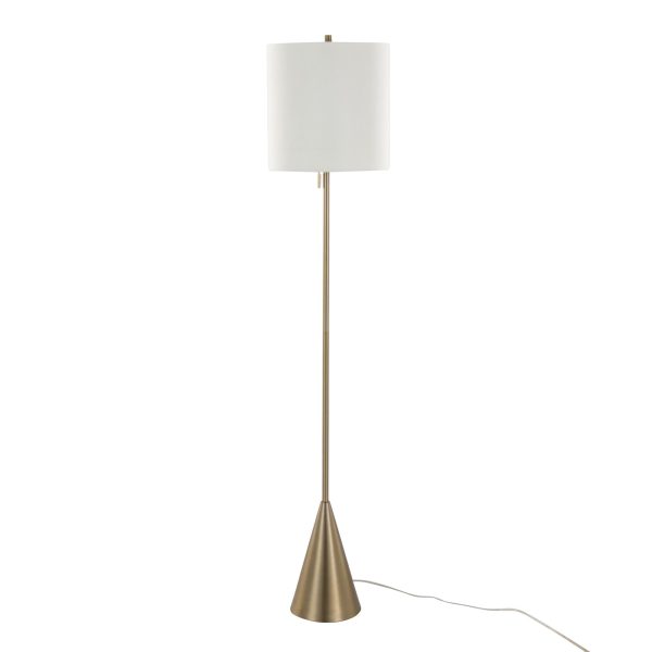 Cone 64 Contemporary Gold Metal and Linen Floor Lamp 3
