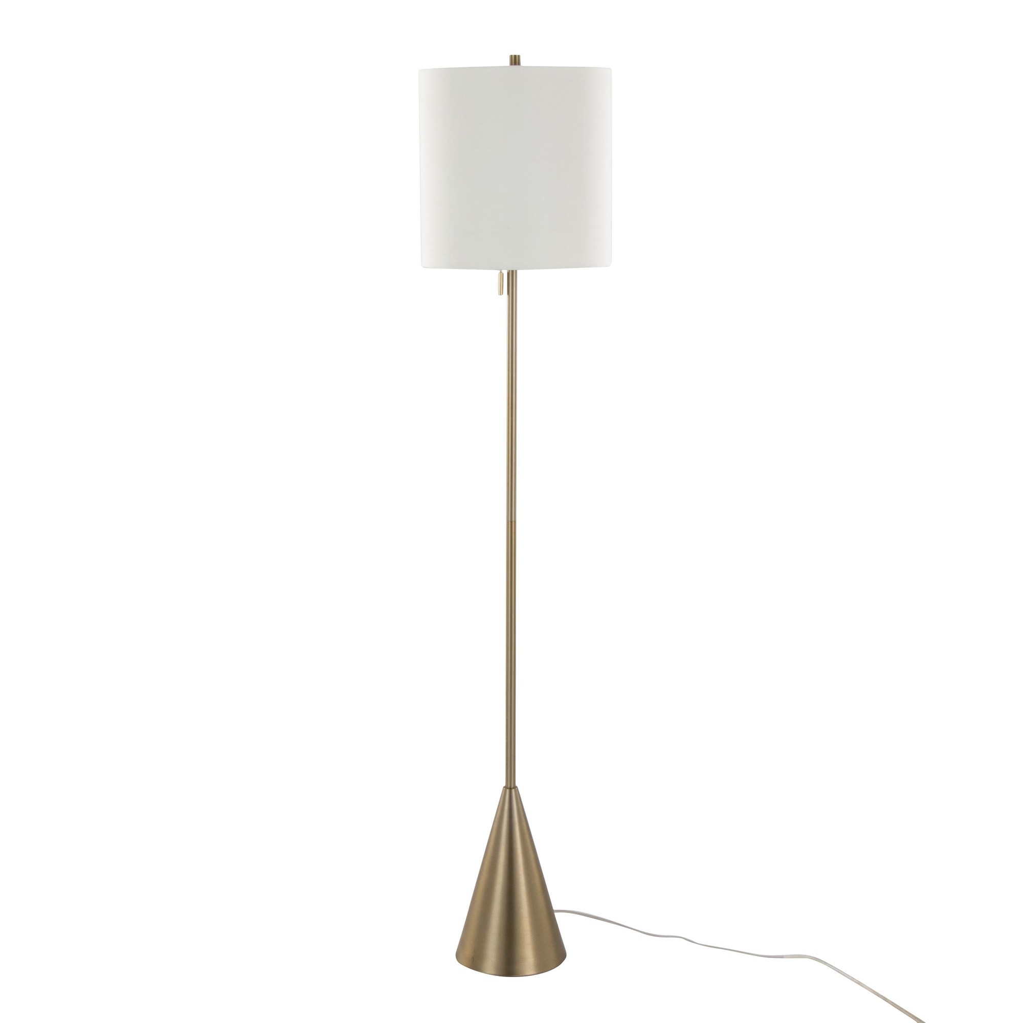 Cone 64 Contemporary Gold Metal and Linen Floor Lamp 4 Cone 64 Contemporary Gold Metal and Linen Floor Lamp - Image 4
