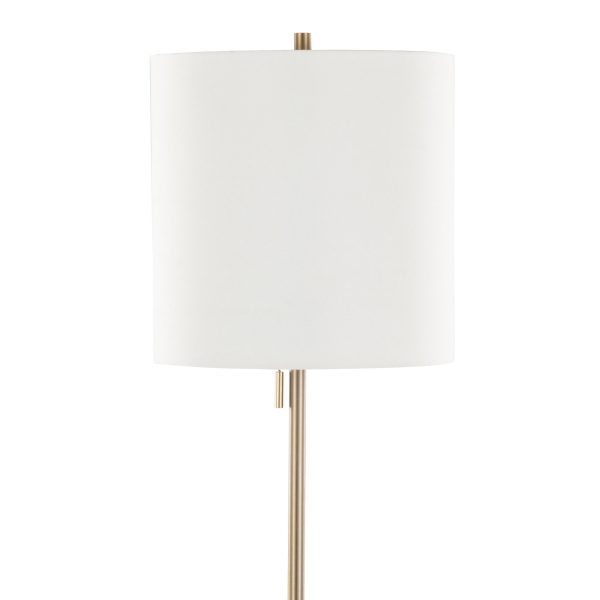 Cone 64 Contemporary Gold Metal and Linen Floor Lamp 4