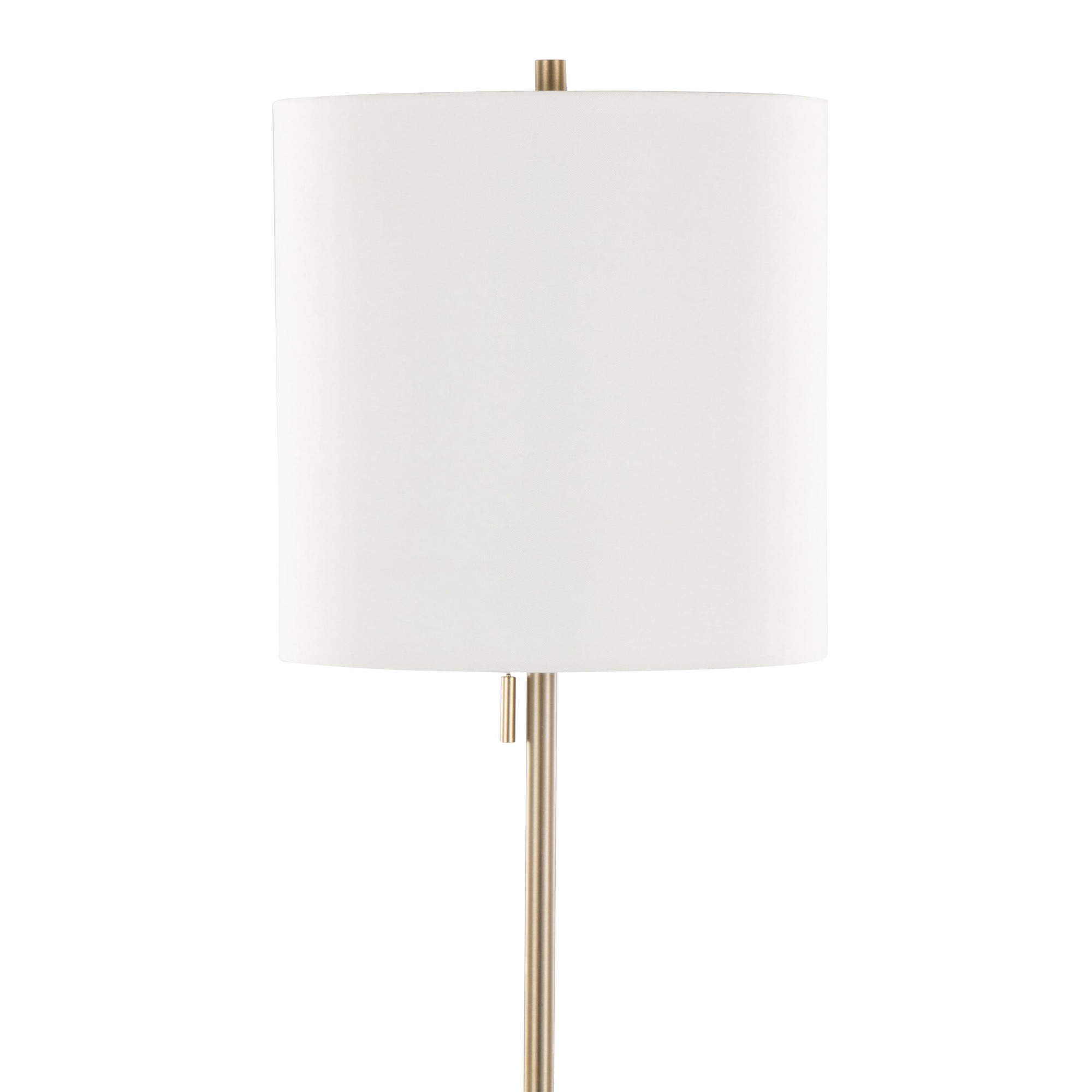 Cone 64 Contemporary Gold Metal and Linen Floor Lamp 5 Cone 64 Contemporary Gold Metal and Linen Floor Lamp - Image 5