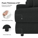 Conradus Black Chenille Oversized Modern Deep Seating Sofa 9 Conradus Black Chenille Oversized Modern Deep Seating Sofa