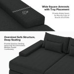 Conradus Black Chenille Oversized Modern Deep Seating Sofa 10 Conradus Black Chenille Oversized Modern Deep Seating Sofa