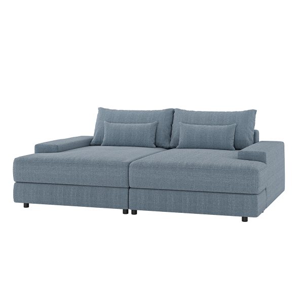 Conradus Blue Chenille Oversized Modern Deep Seating Sofa 1