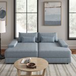 Conradus Blue Chenille Oversized Modern Deep Seating Sofa 6 Conradus Blue Chenille Oversized Modern Deep Seating Sofa