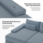 Conradus Blue Chenille Oversized Modern Deep Seating Sofa 10 Conradus Blue Chenille Oversized Modern Deep Seating Sofa