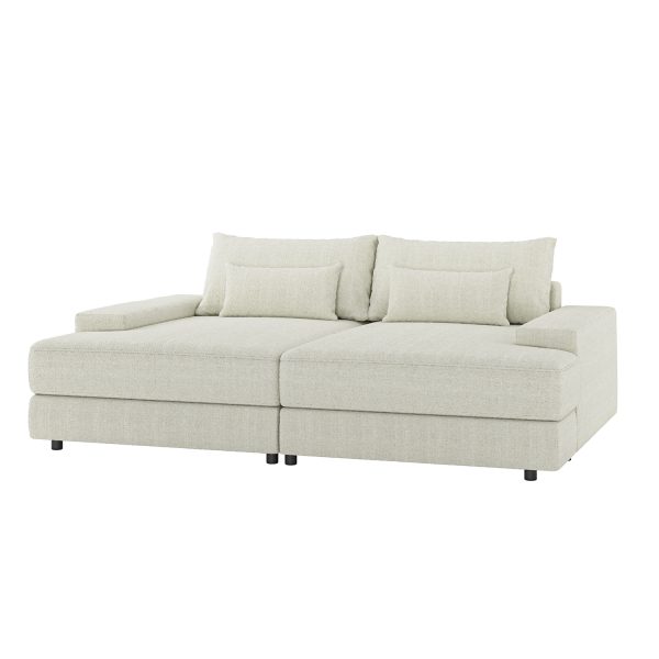 Conradus Ivory Chenille Oversized Modern Deep Seating Sofa 1
