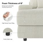 Conradus Ivory Chenille Oversized Modern Deep Seating Sofa 9 Conradus Ivory Chenille Oversized Modern Deep Seating Sofa