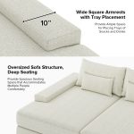 Conradus Ivory Chenille Oversized Modern Deep Seating Sofa 10 Conradus Ivory Chenille Oversized Modern Deep Seating Sofa