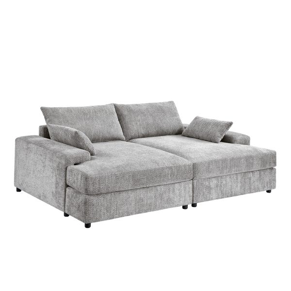Conradus Oversized Modern Chenille Deep Seating Sofa 1