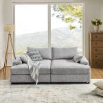 Conradus Oversized Modern Chenille Deep Seating Sofa 8 Conradus Oversized Modern Chenille Deep Seating Sofa