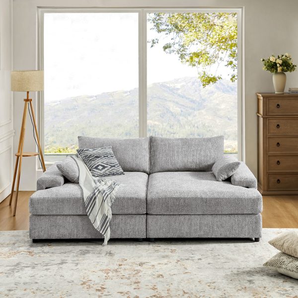 Conradus Oversized Modern Chenille Deep Seating Sofa 2