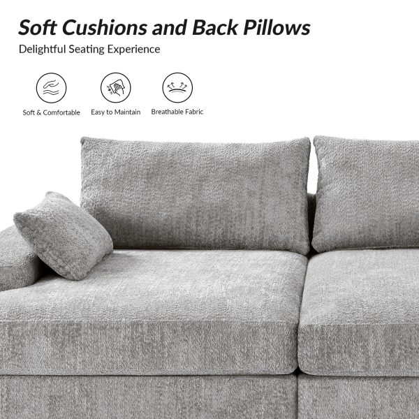 Conradus Oversized Modern Chenille Deep Seating Sofa 3