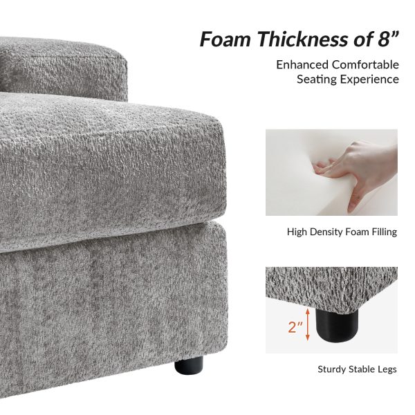 Conradus Oversized Modern Chenille Deep Seating Sofa 4