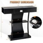 Rustic Console Table with Drawer and Shelves for Small Spaces