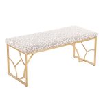 Constellation Contemporary Gold Leopard Fabric Bench Seats Two 16 Constellation Contemporary Gold Leopard Fabric Bench Seats Two