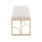 Constellation Contemporary Gold Leopard Fabric Bench Seats Two 17 Constellation Contemporary Gold Leopard Fabric Bench Seats Two