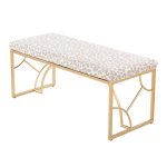 Constellation Contemporary Gold Leopard Fabric Bench Seats Two 18 Constellation Contemporary Gold Leopard Fabric Bench Seats Two