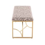Constellation Contemporary Gold Metal Beige Leopard Fabric Bench 435-Inch 17 Constellation Contemporary Gold Metal Beige Leopard Fabric Bench 435-Inch