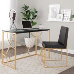 Constellation Contemporary Gold and Black Desk 19 Constellation Contemporary Gold and Black Desk