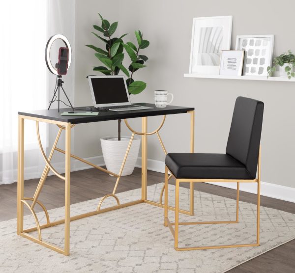 Constellation Contemporary Gold and Black Desk 8